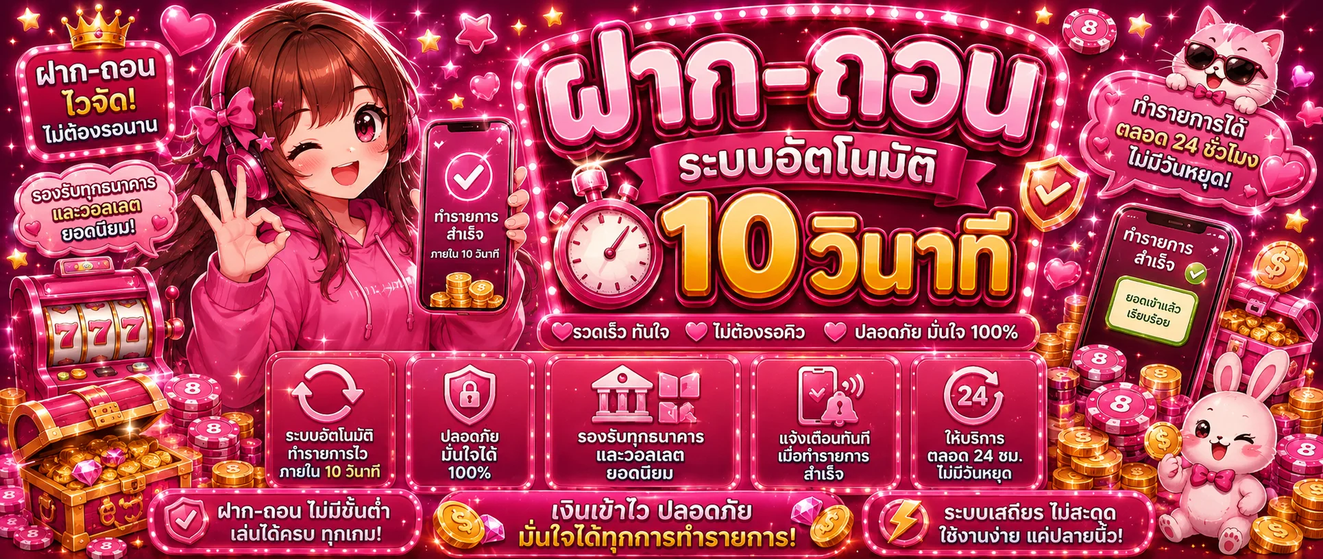 ระบบฝากถอนออโต้ RM888 รองรับทุกธนาคารและทรูมันนี่วอลเล็ท